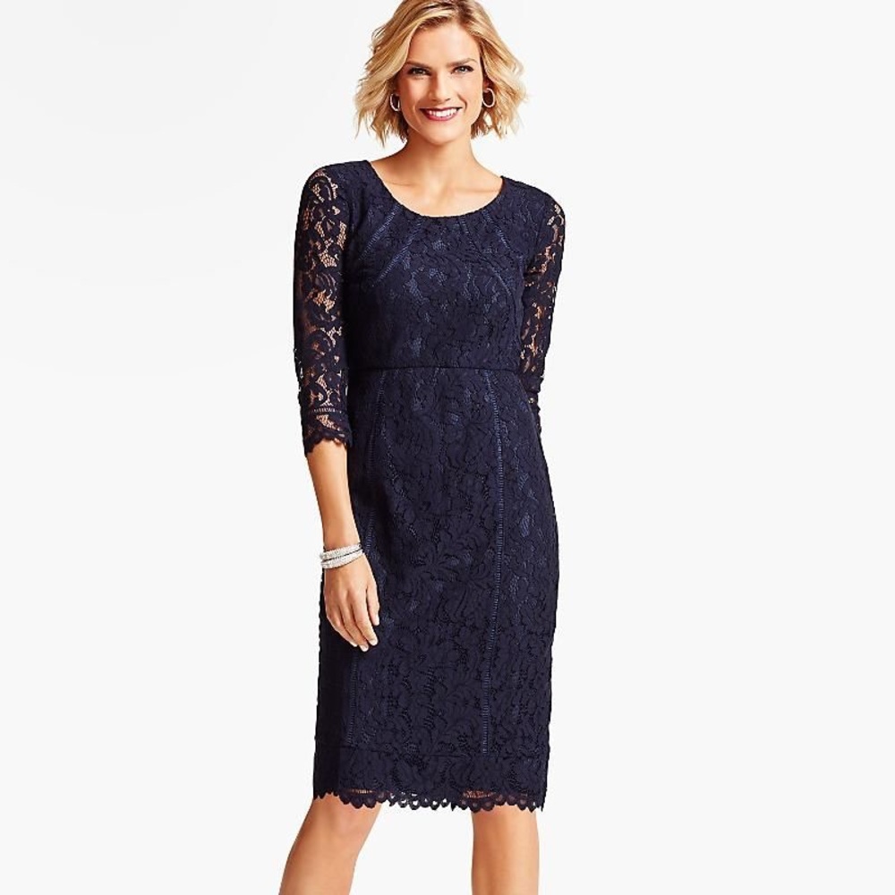 Talbots lace sheath dress